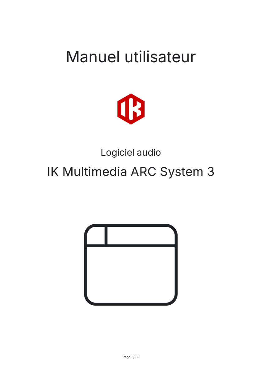 Image de la première page du manuel de l'appareil ARC System 3