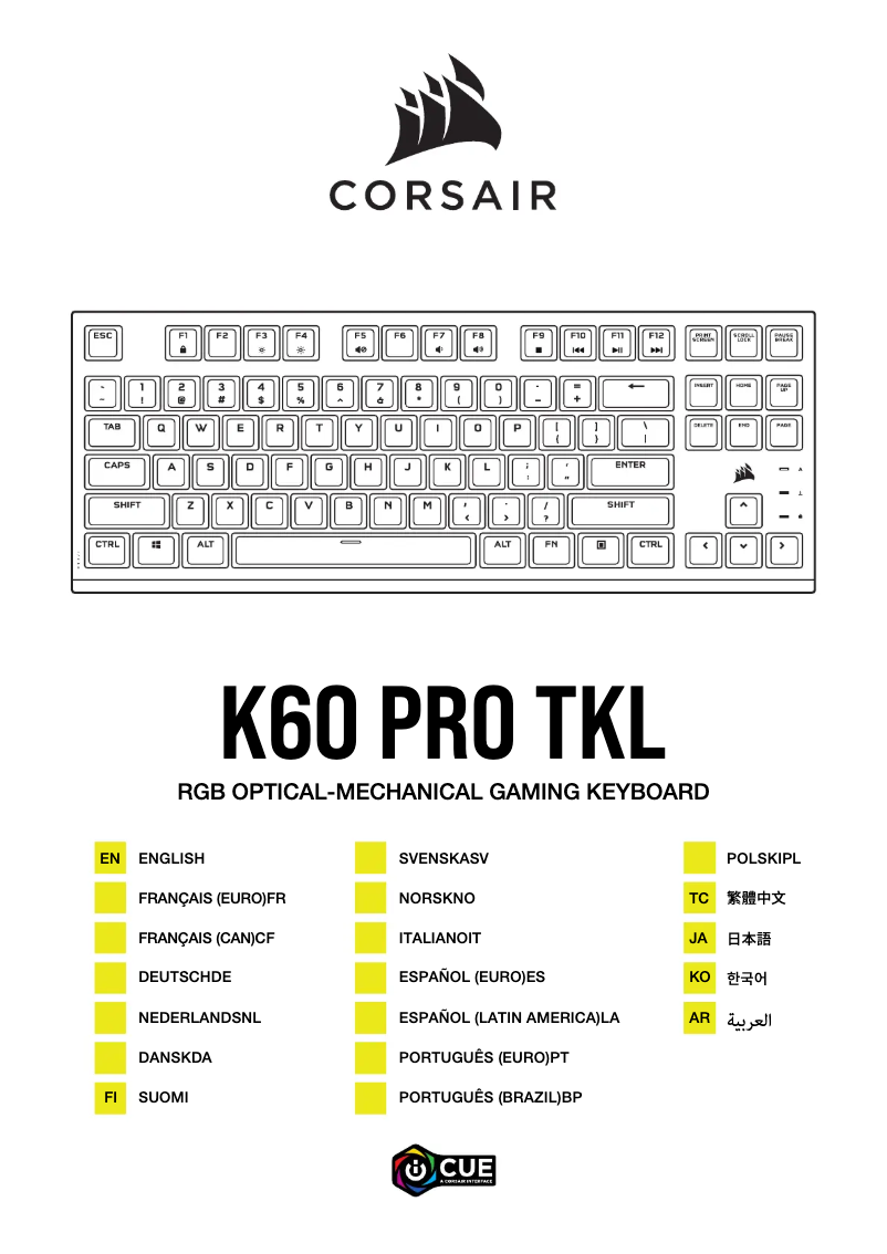 Page n°1 - Guide de démarrage rapide Corsair K60 RGB Pro