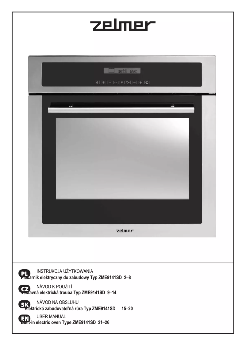 Image de la première page du manuel de l'appareil ZME9141SD