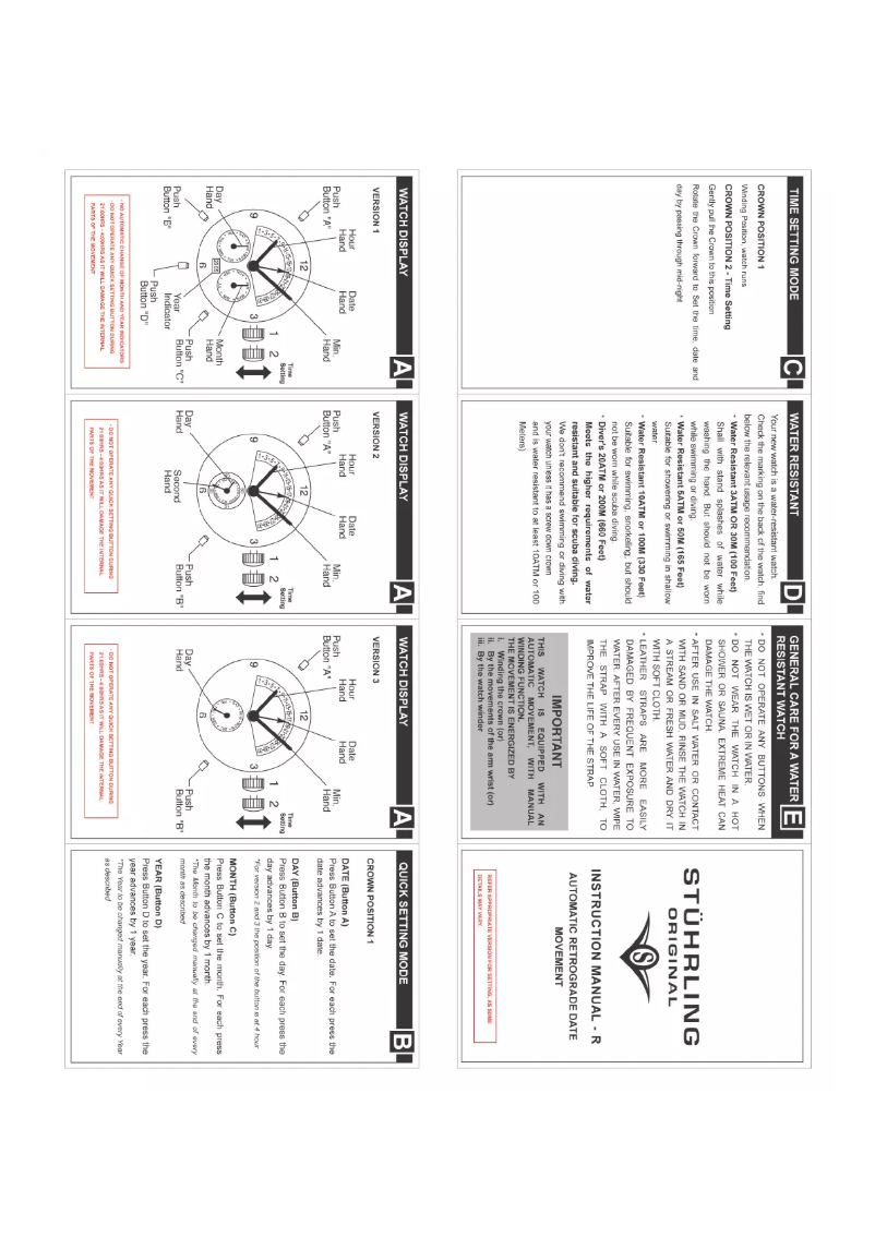 Page n°1 - Manuel utilisateur Stührling R