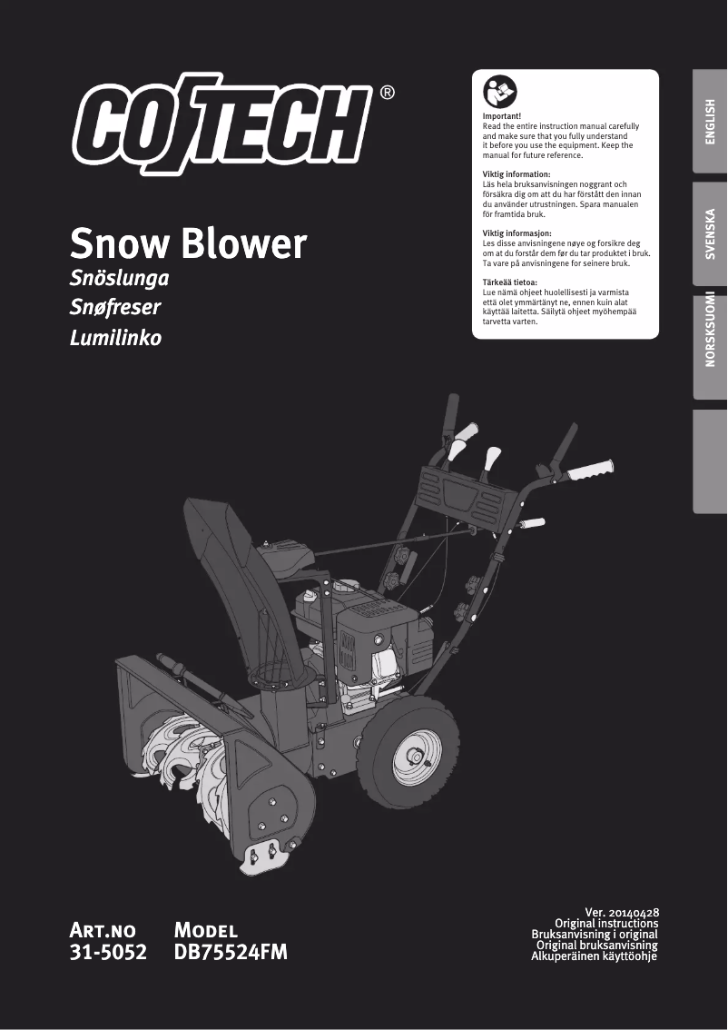 Image de la première page du manuel de l'appareil DB75524FM