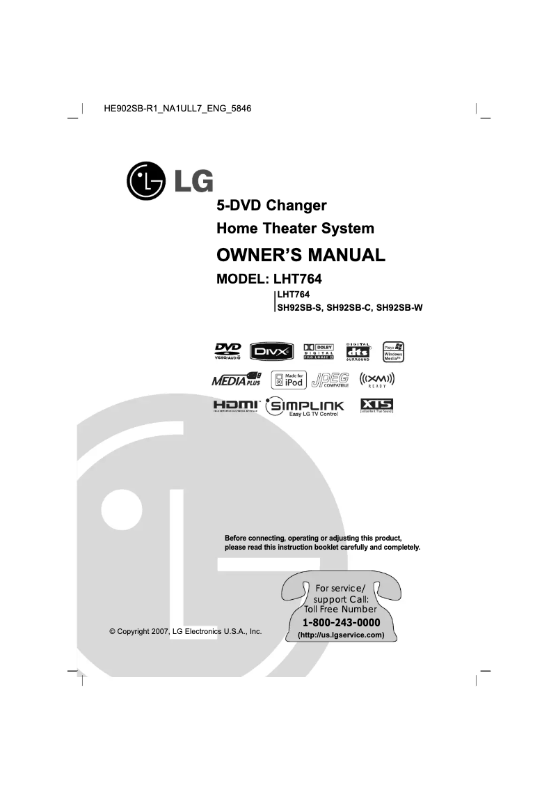 Image de la première page du manuel de l'appareil HE902SB-R1