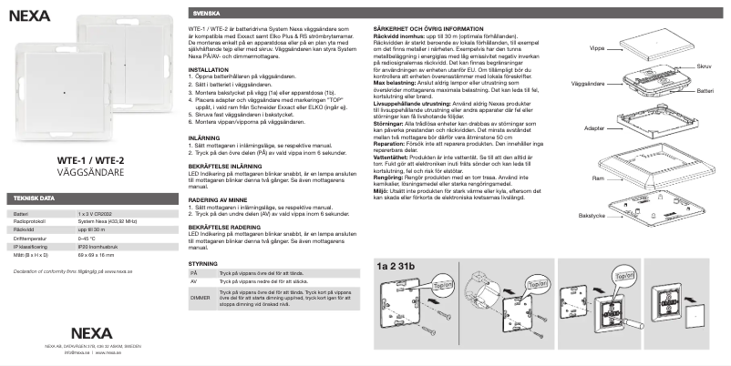Image de la première page du manuel de l'appareil WTE-2