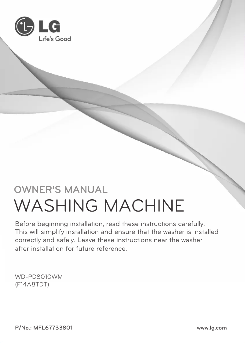 Página 1 del manual Manual de usuario LG WD-PD8010WM