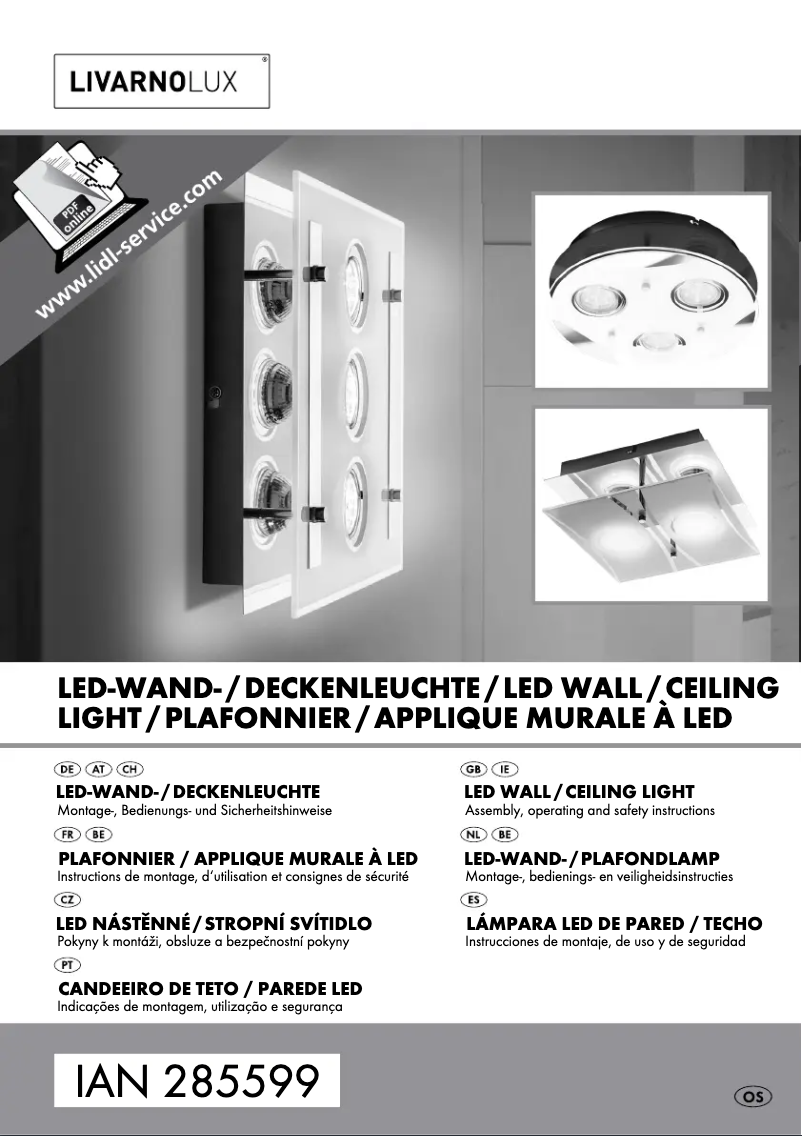 Page 1 de la notice Manuel utilisateur Livarno Lux IAN 285599