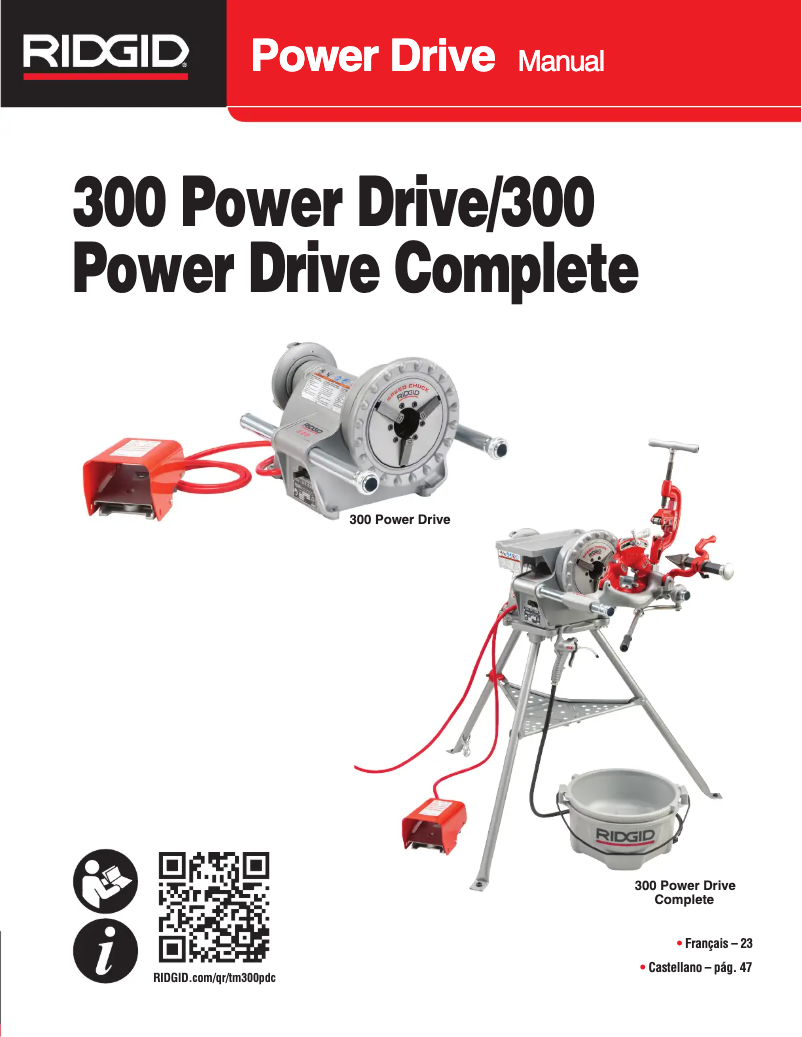 Page n°1 - Manuel utilisateur Ridgid 300