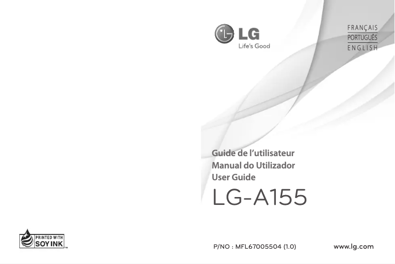 Page n°1 - Manuel utilisateur LG A155