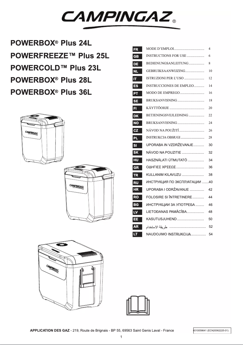 Imagen de la primera página del manual del dispositivo PowerFreeze Plus 25L