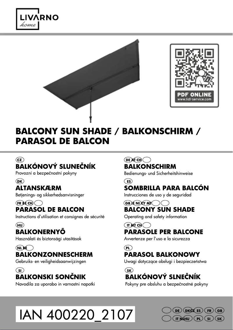 Page 1 de la notice Manuel utilisateur Livarno Lux WK964-AC