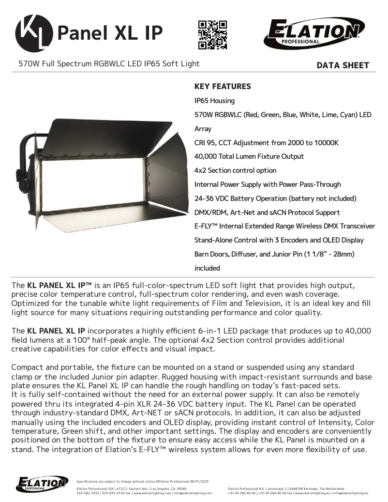 Image de la première page du manuel de l'appareil KL PANEL XL IP