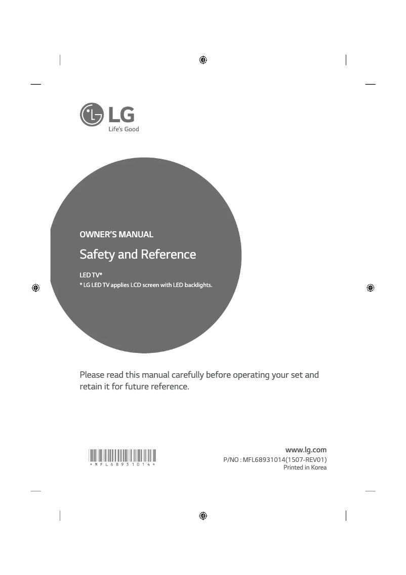 Page n°1 - Manuel utilisateur LG 43UF772V