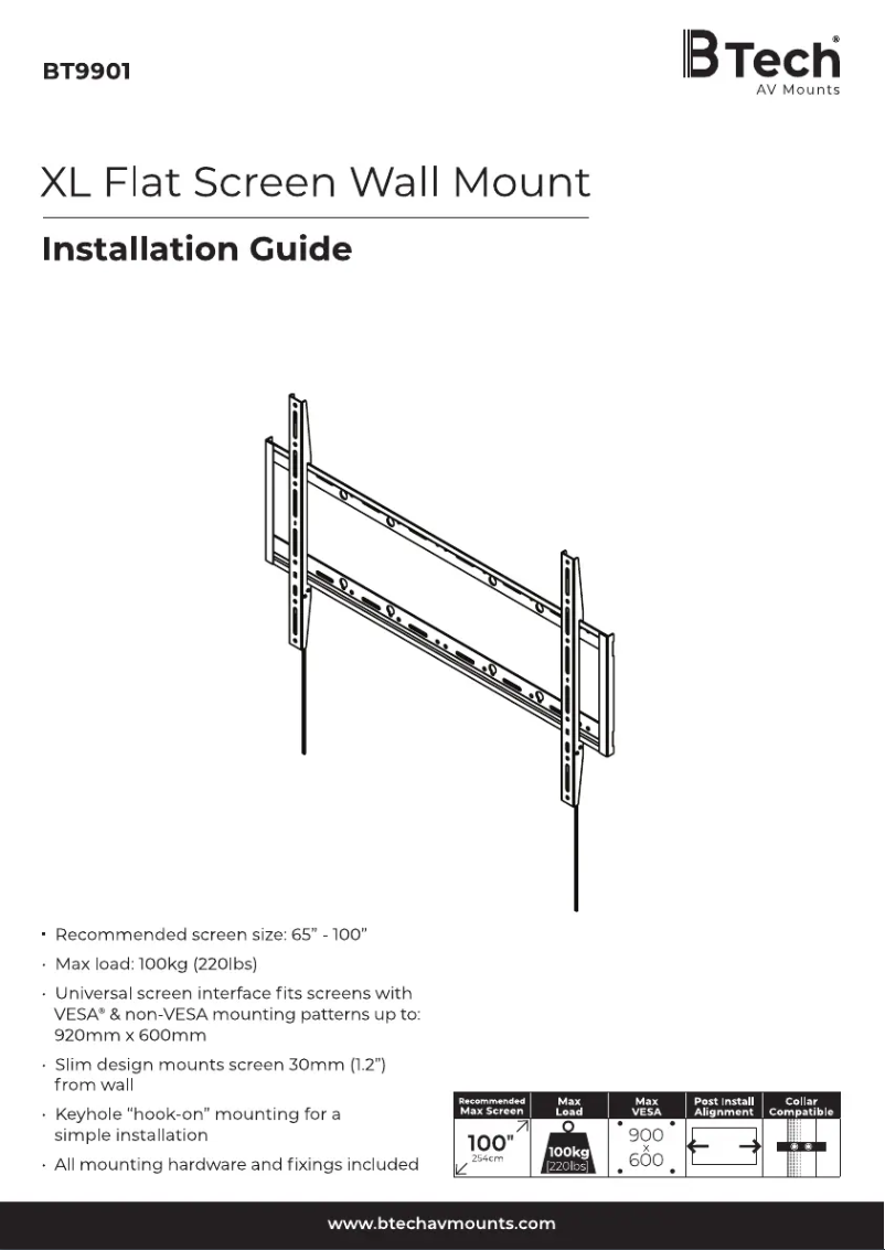 Page n°1 - Guide d'installation B-Tech BT9901