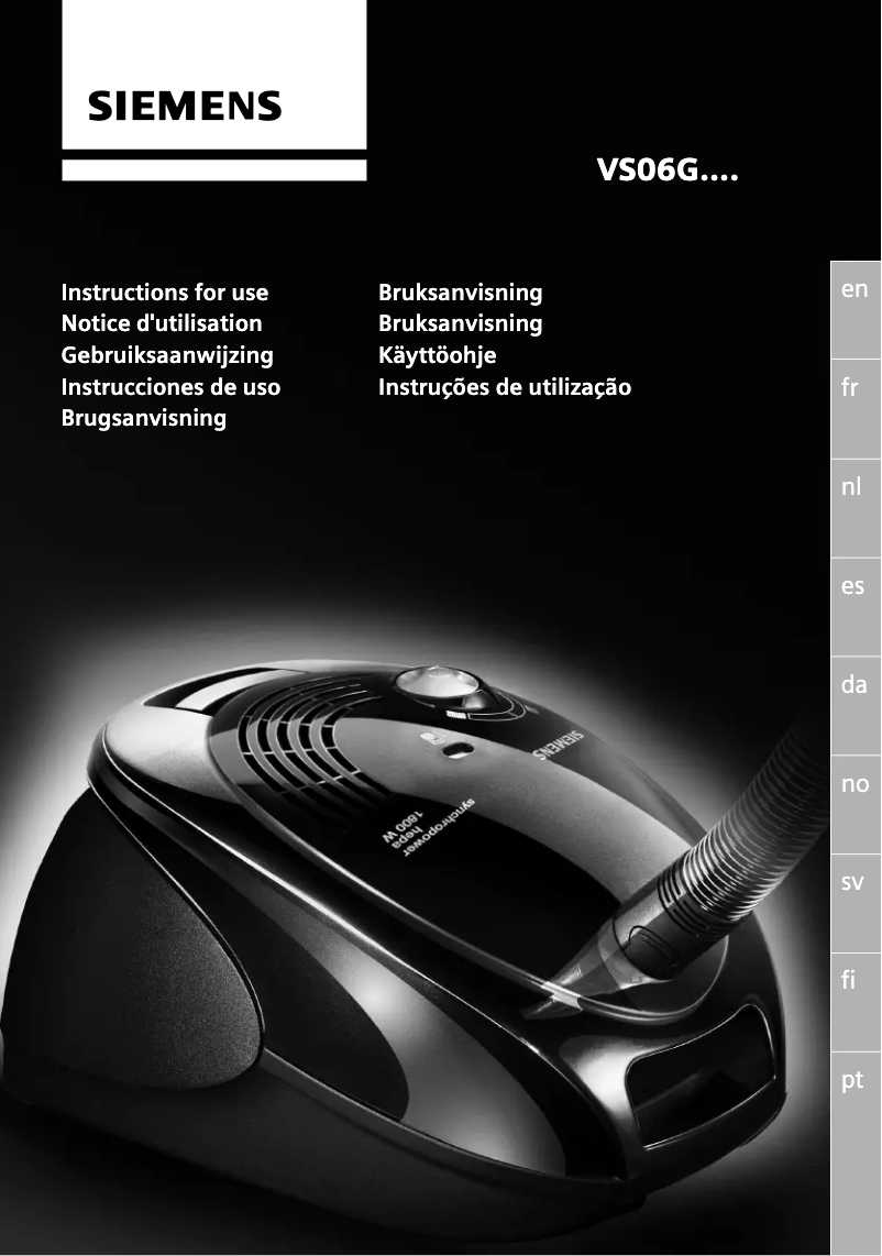 Page 1 de la notice Manuel d'utilisation et d'entretien Siemens VS06GP1267