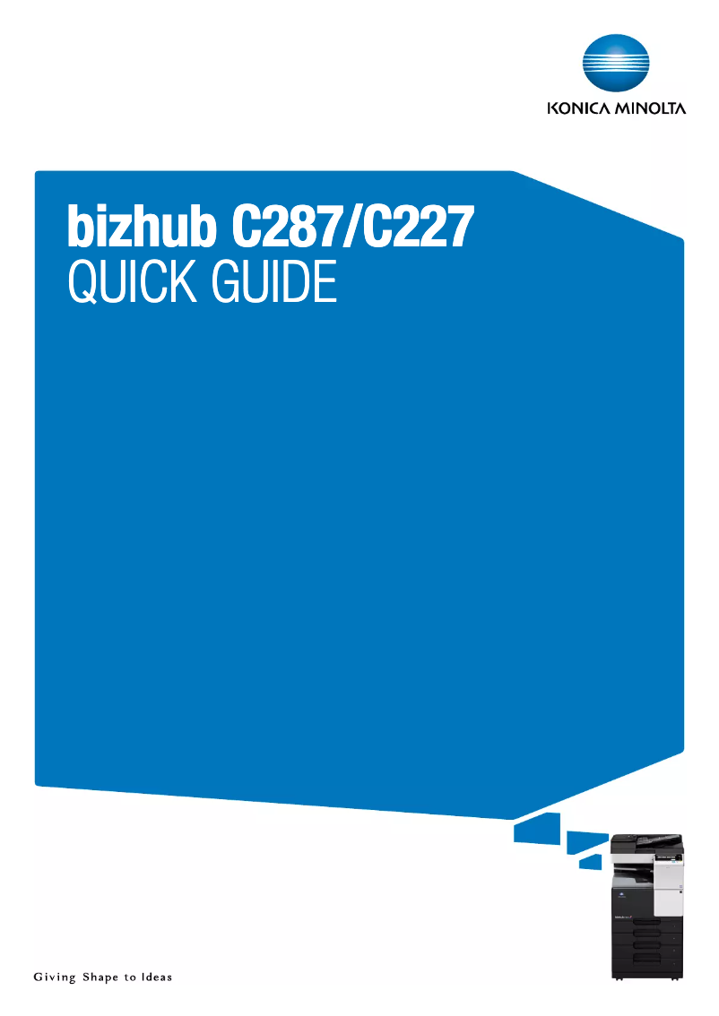 Page 1 of the manual User Manual Konica Minolta bizhub C227