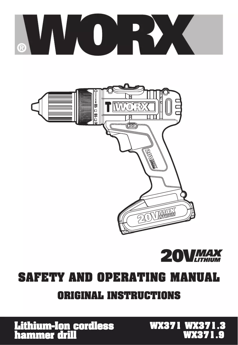 Page 1 de la notice Manuel utilisateur Worx WX371.9