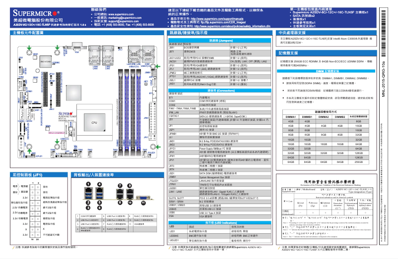 Image de la première page du manuel de l'appareil A2SDV-8C-TLN5F