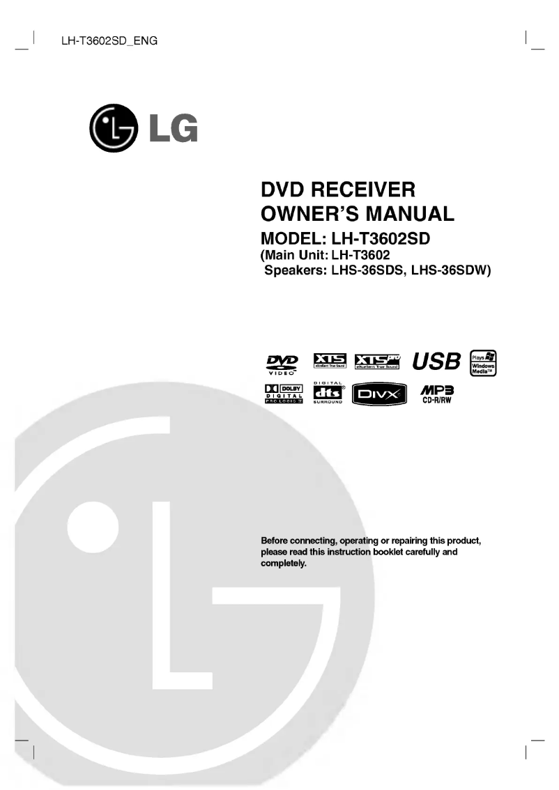 Page 1 de la notice Manuel utilisateur LG LH-T3602SD