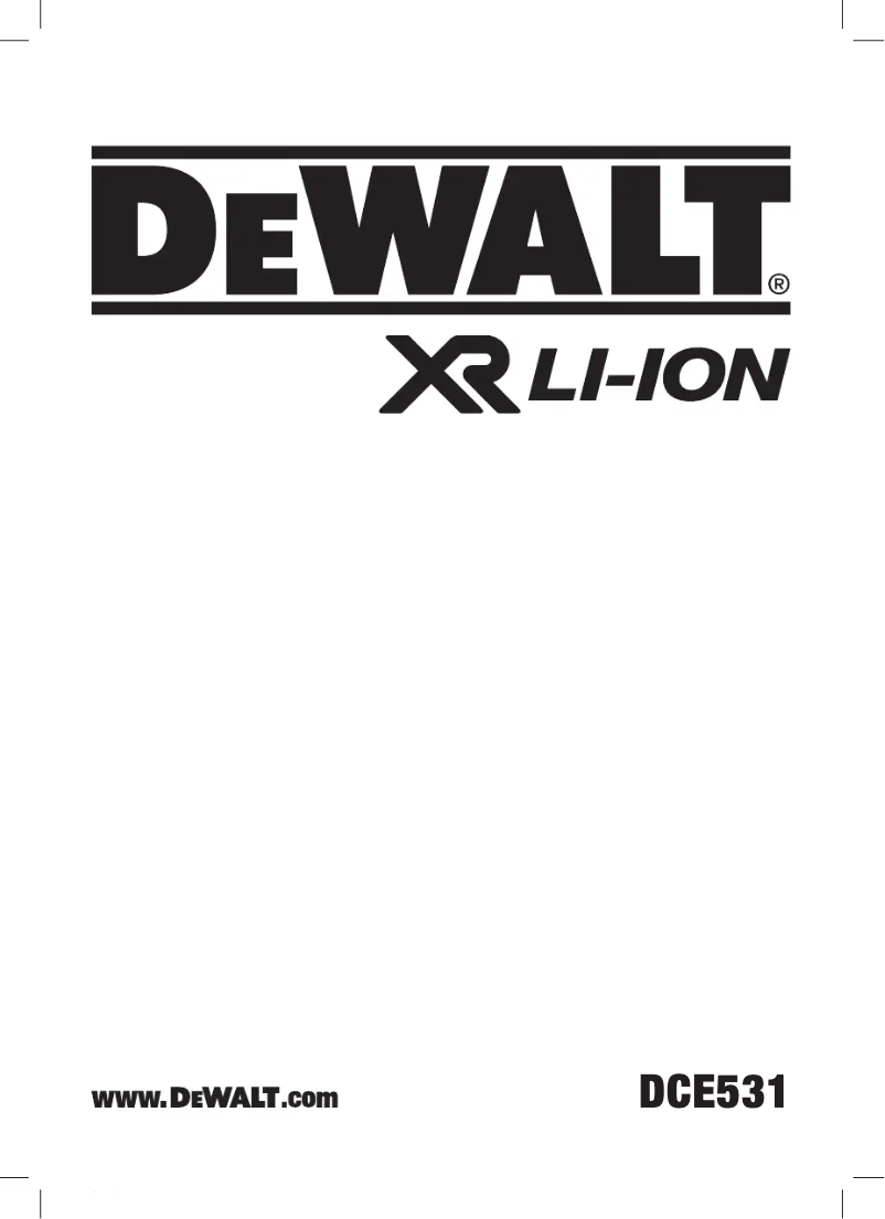 Page n°1 - Manuel utilisateur DeWalt DCE531