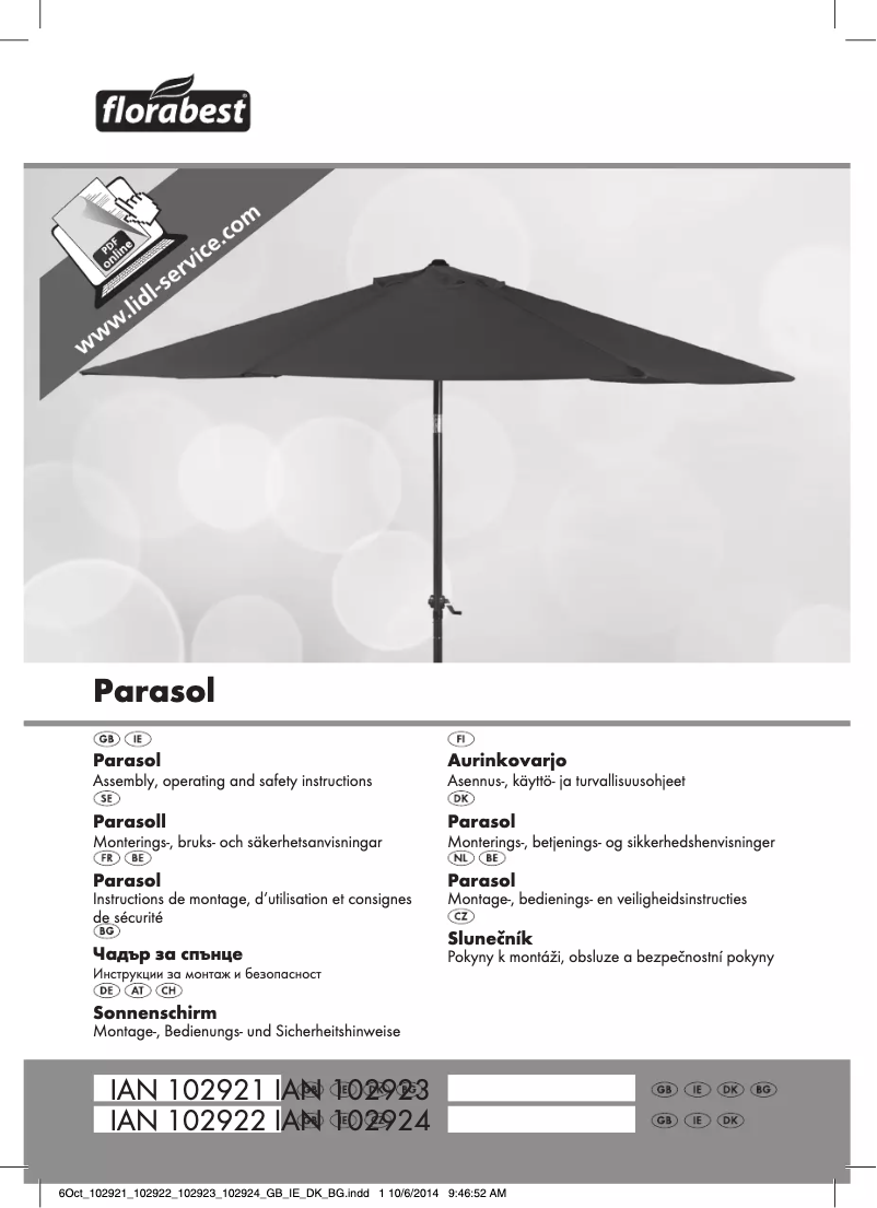 Page 1 de la notice Manuel utilisateur Florabest IAN 102923