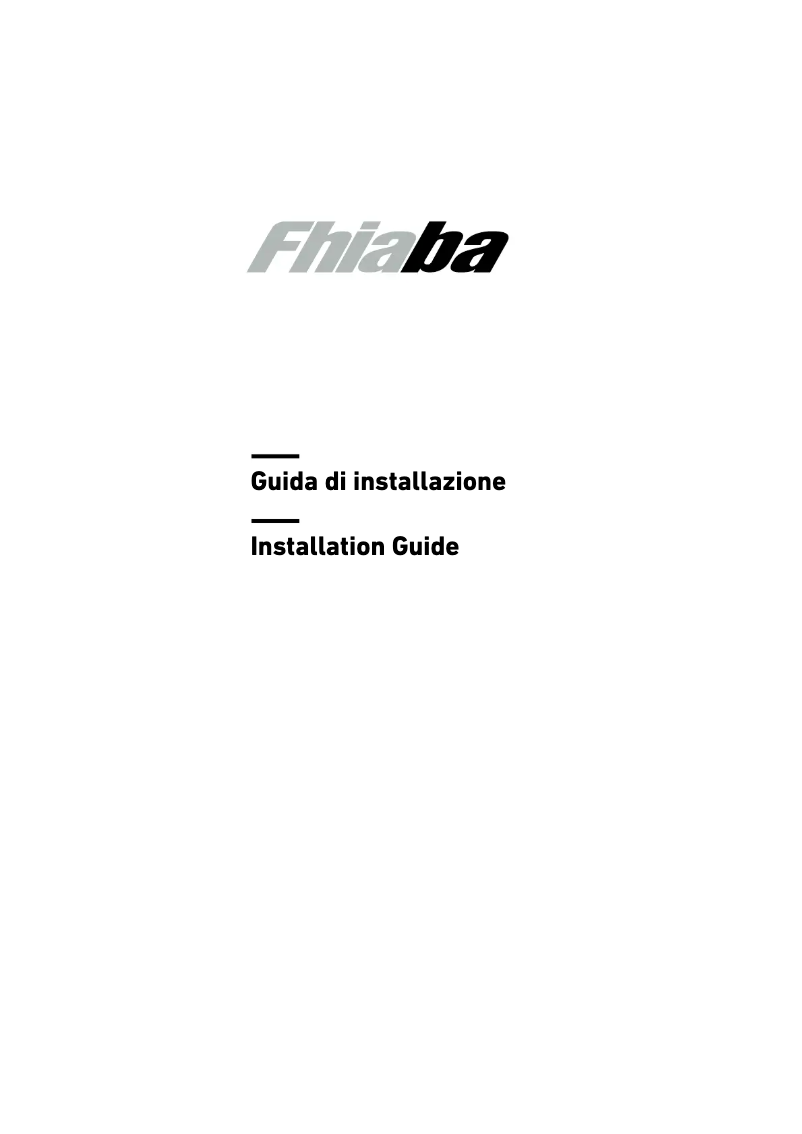 Page n°1 - Guide d'installation Fhiaba XS7490FR6ASS
