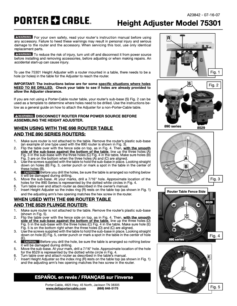Page 1 of the manual User Manual Porter-Cable 75301