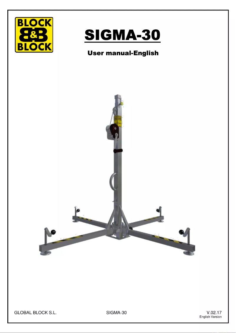 Page n°1 - Manuel utilisateur Block & Block SIGMA-30