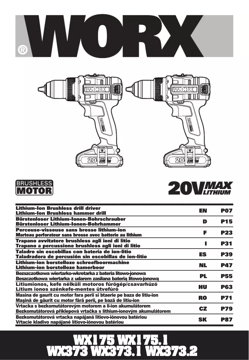 Image de la première page du manuel de l'appareil WX373.2