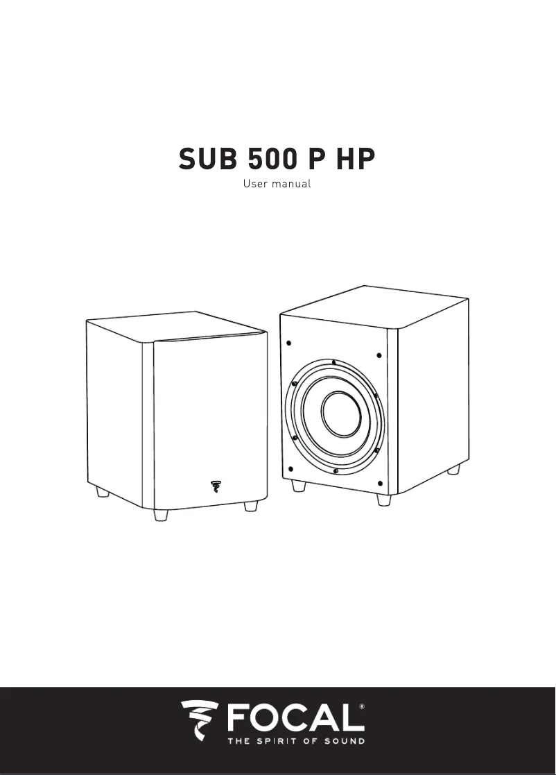 Page 1 de la notice Manuel utilisateur Focal Sub 500 P HP