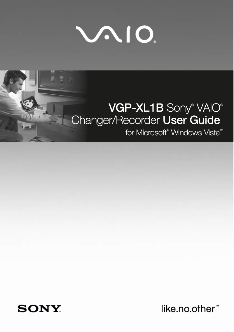 Page n°1 - Manuel utilisateur Sony VGP-XL1B3