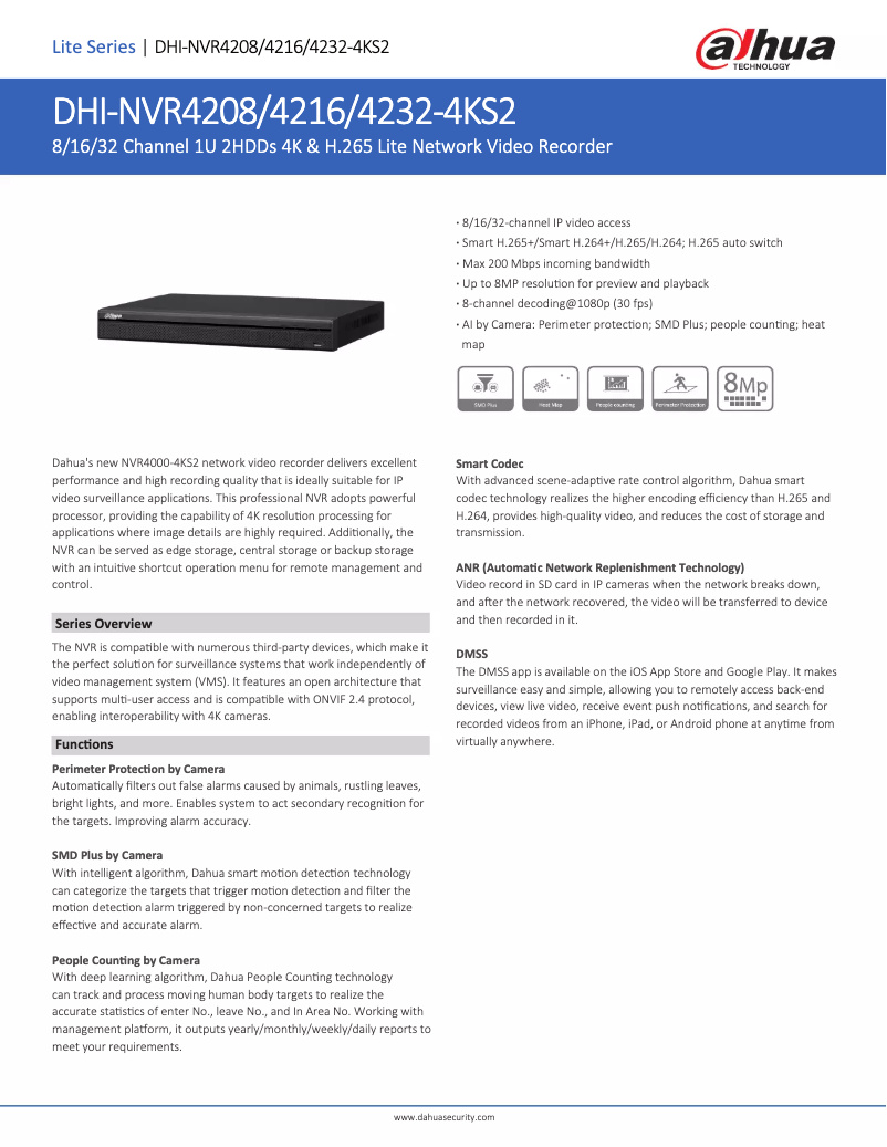 Image de la première page du manuel de l'appareil NVR4208-4KS2