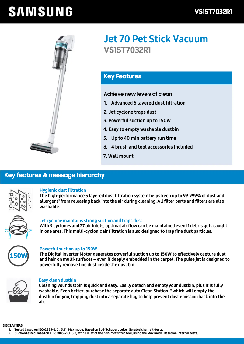 Image de la première page du manuel de l'appareil Jet 70 Pet