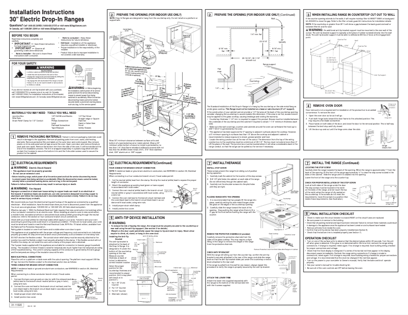 Page 1 de la notice Guide d'installation GE JD750SFSS