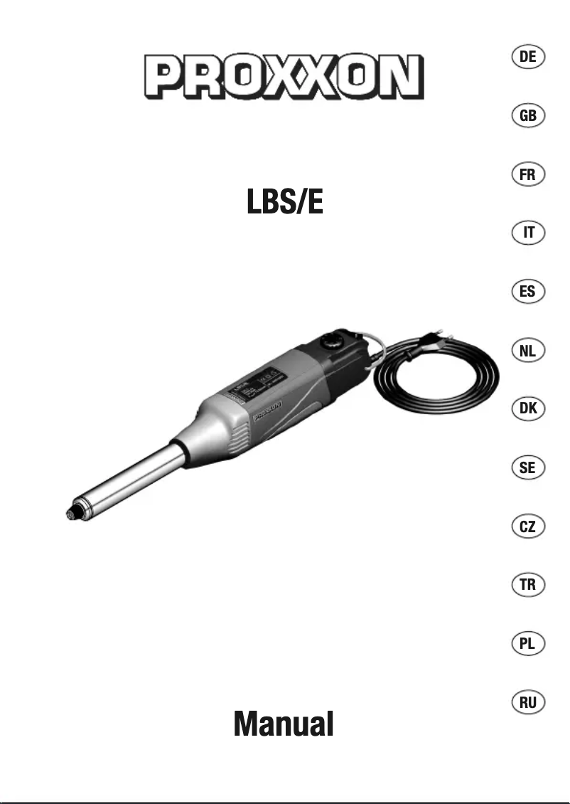 Page 1 de la notice Manuel utilisateur Proxxon LBS/E