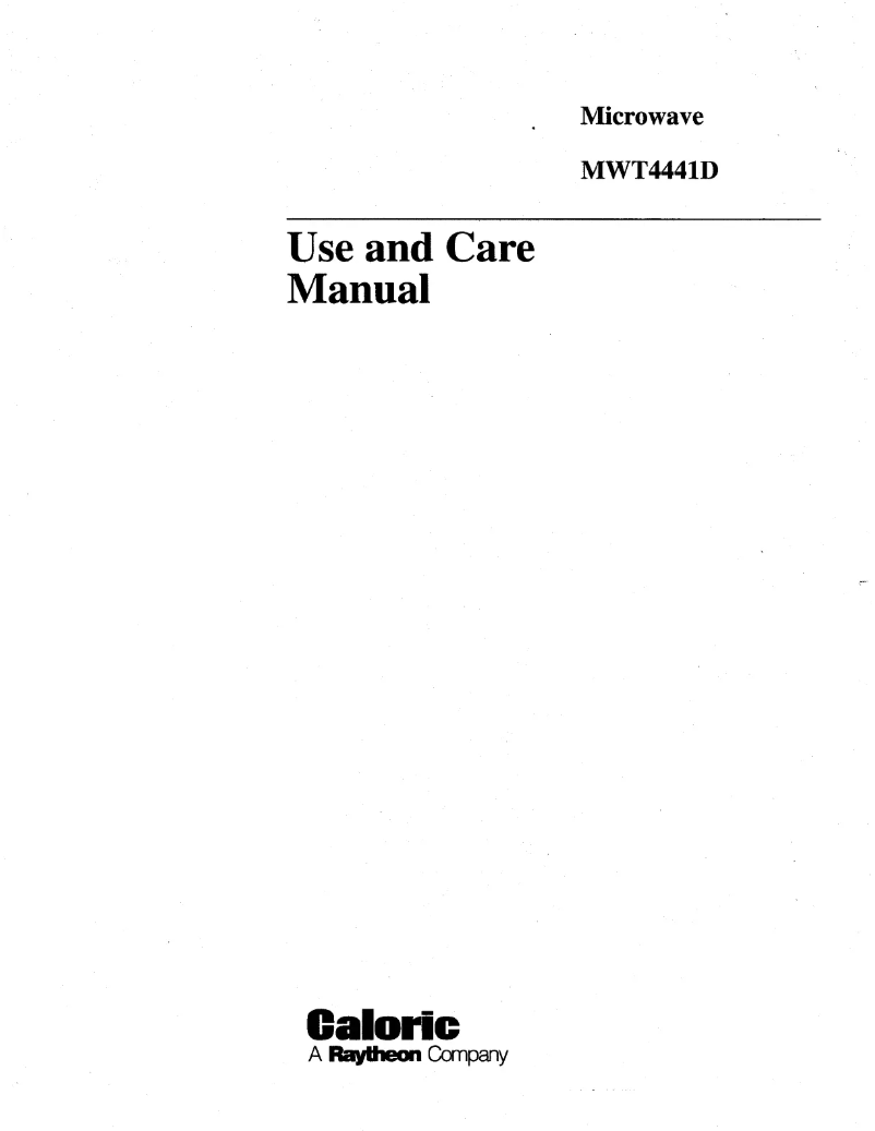 Image de la première page du manuel de l'appareil MWT4441D
