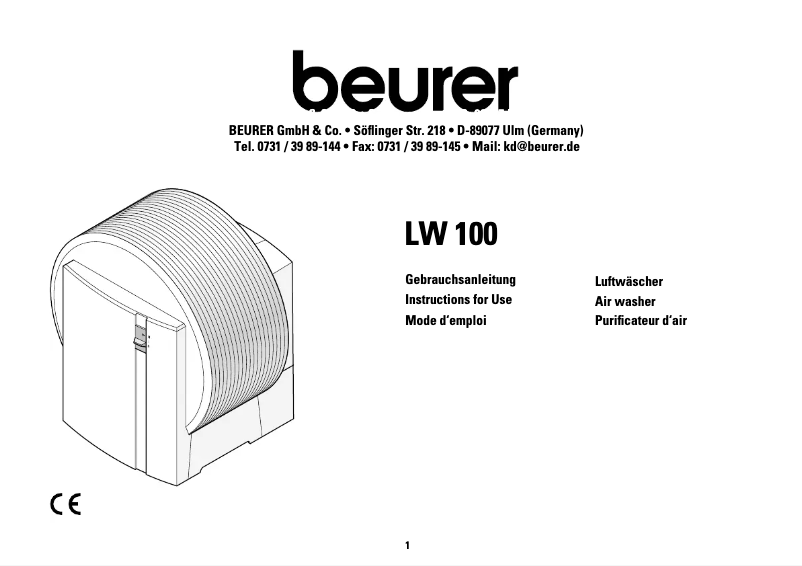 Page n°1 - Manuel utilisateur Beurer LW 100