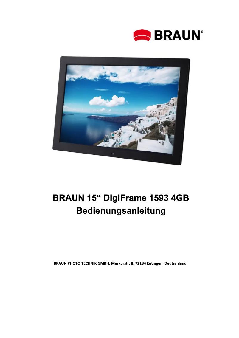 Page n°1 - Manuel utilisateur Braun DigiFrame 1593