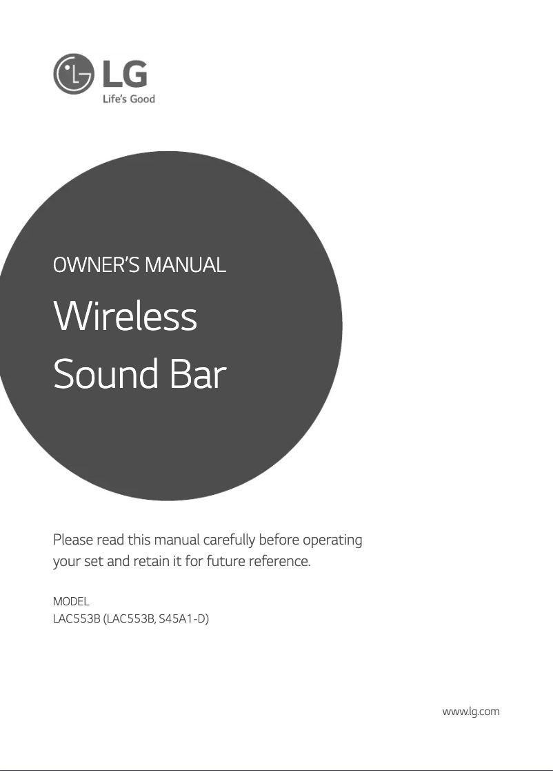 Página 1 del manual Manual de usuario LG LAC553B
