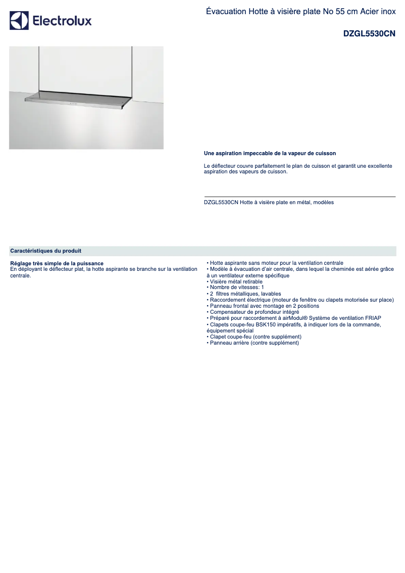 Page 1 de la notice Manuel utilisateur Electrolux DZGL5530CN