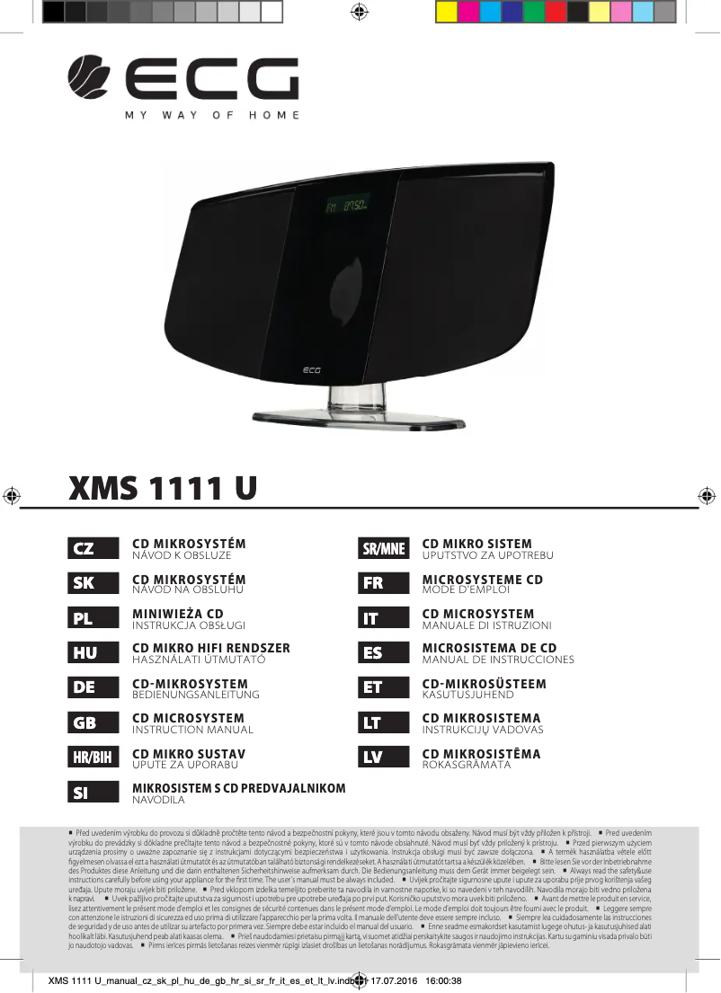 Page 1 de la notice Manuel utilisateur ECG XMS 1111