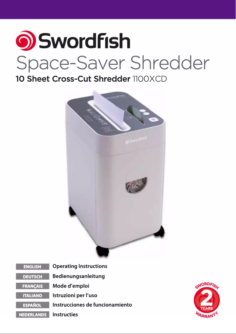 Página 1 del manual Manual de usuario Swordfish 1100XCD