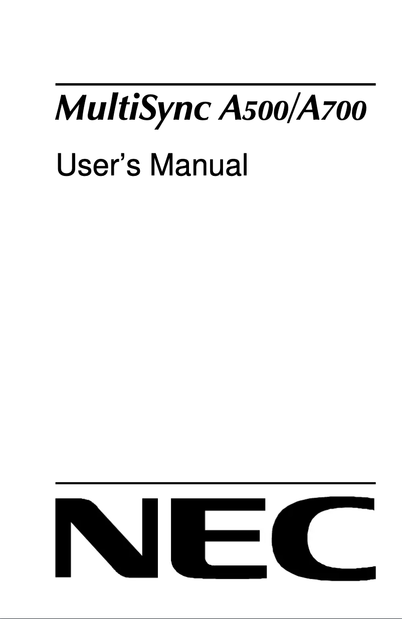 Página 1 del manual Manual de usuario NEC MultiSync A700