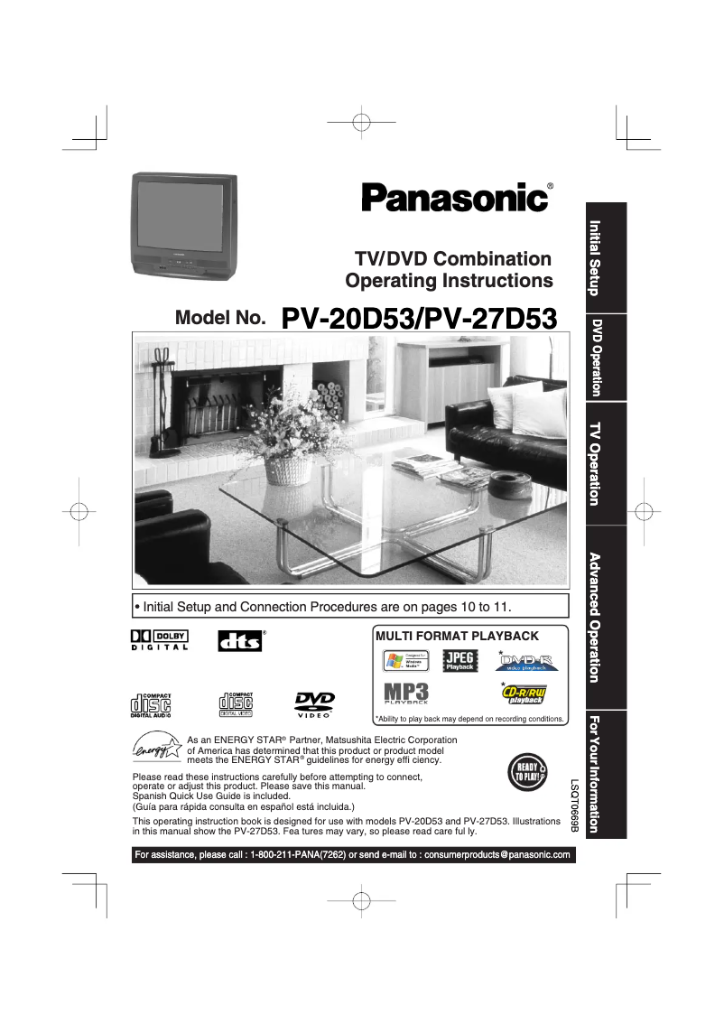 Página 1 del manual Manual de usuario Panasonic PV-27D53