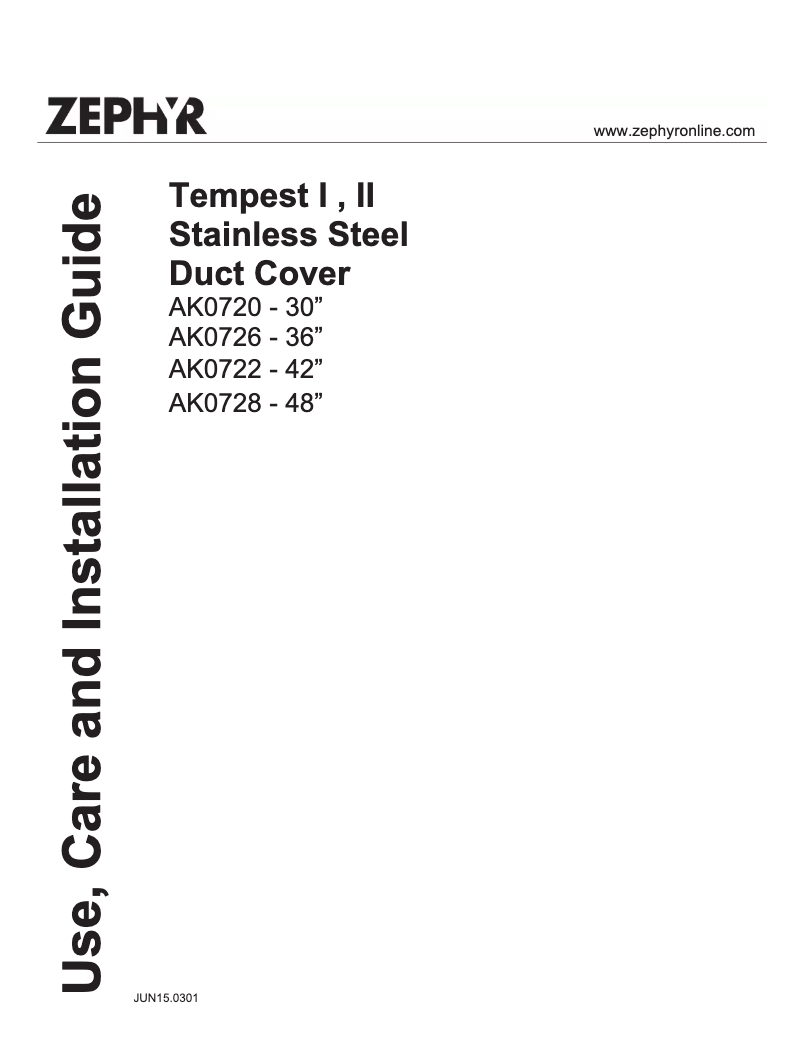 Page n°1 - Manuel utilisateur Zephyr AK0726