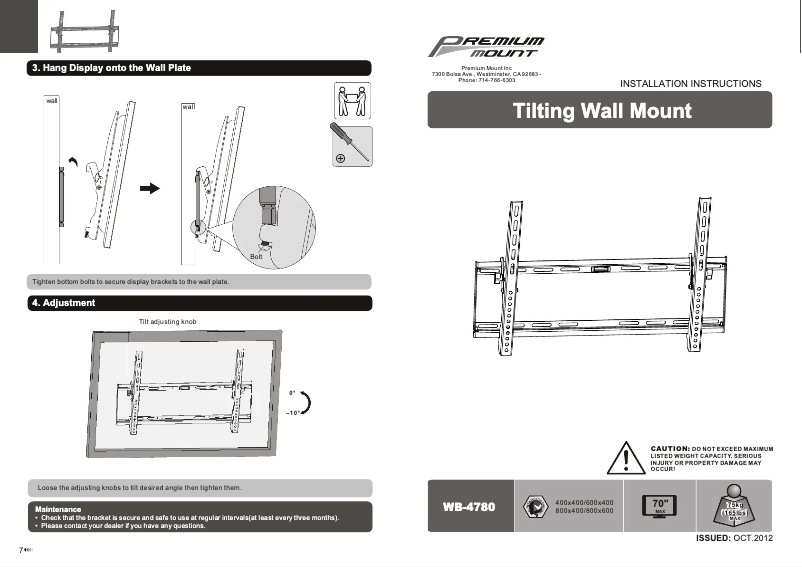 Page 1 de la notice Manuel utilisateur Orion WB-4780