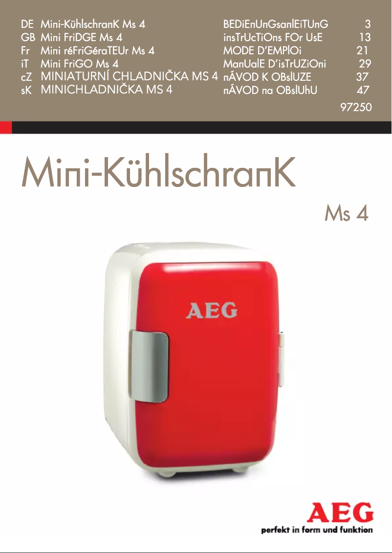 Image de la première page du manuel de l'appareil MS 4 - 97250
