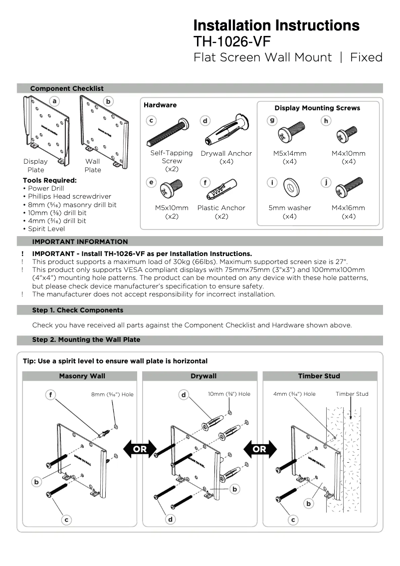 Página 1 del manual Manual de usuario Atdec TH-1026-VF