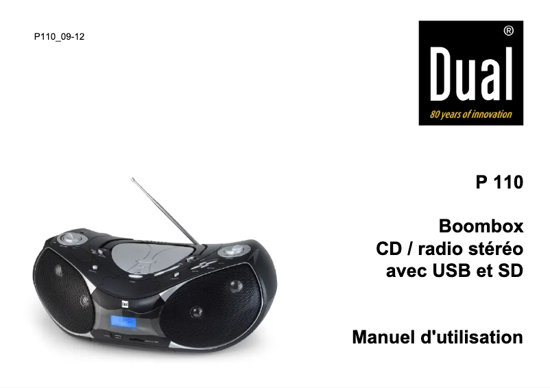 Image de la première page du manuel de l'appareil P110