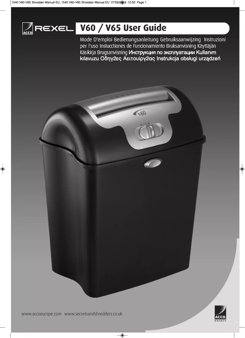 Image de la première page du manuel de l'appareil Promax V65WS