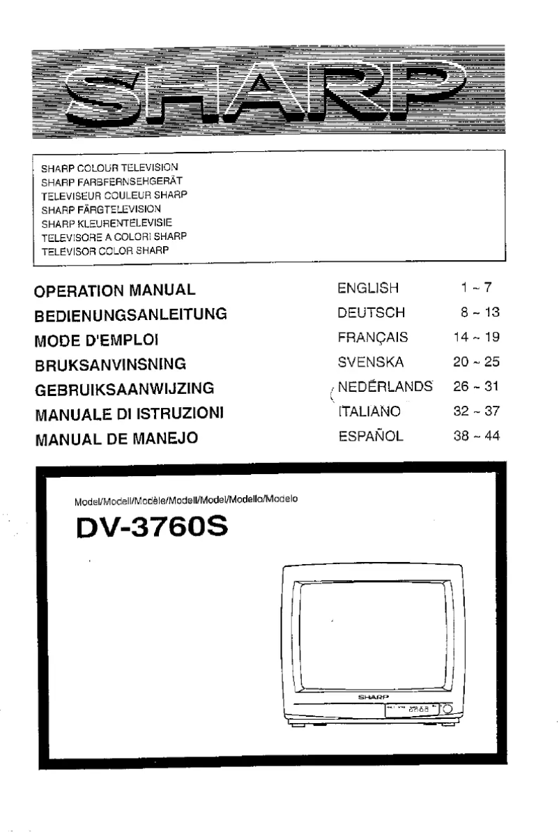 Page n°1 - Manuel utilisateur Sharp DV3760