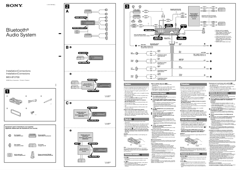 Image de la première page du manuel de l'appareil MEX-BT2700
